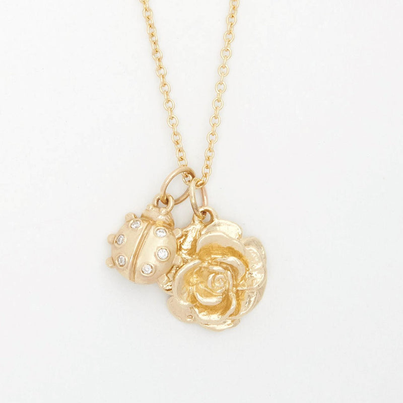 Ladybug Mini Charm Pavé Diamonds Jewelry Helen Ficalora 14k Yellow Gold