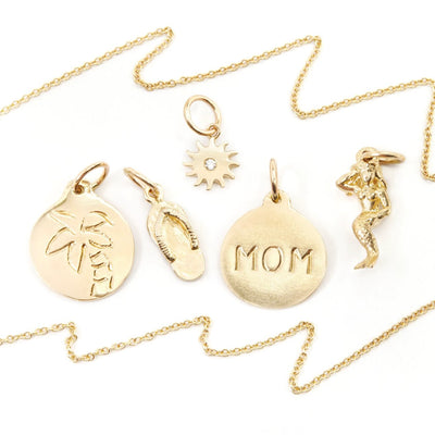 Helen Ficalora 14k Gold "Mom" Pendant for Necklaces & Bracelets