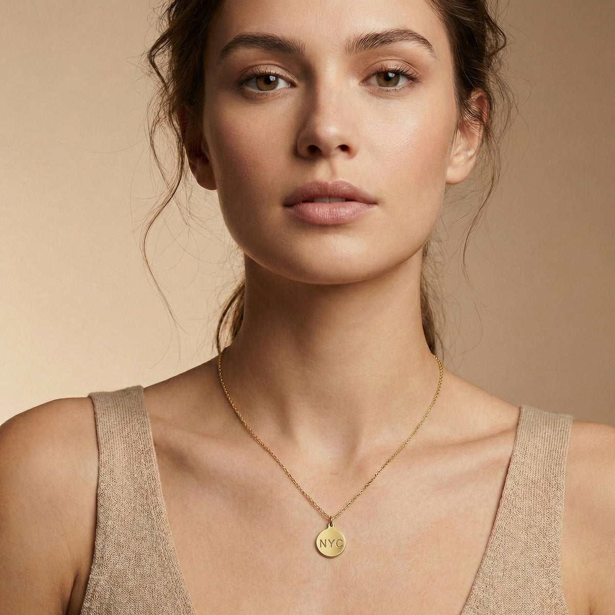 Solid 14k Gold NYC Charm | New York City Necklace & Pendant