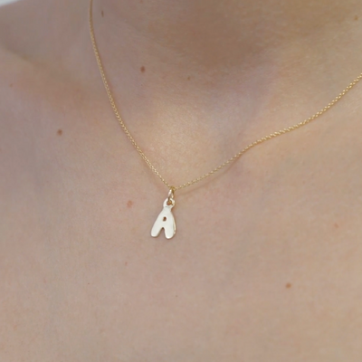 "A" Bubble Letter Charm Jewelry Helen Ficalora Video on Model