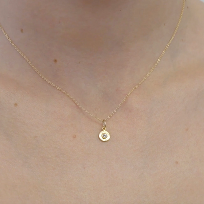 Helen Ficalora Birth Jewel Mini Disk Charm With Citrine Video on Model