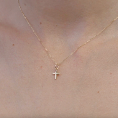 Helen Ficalora Cross Mini Charm With Diamond Video on Model