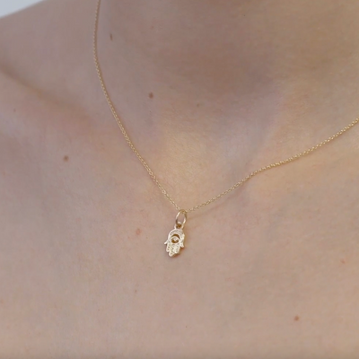 Helen Ficalora Mini Hamsa Hand Charm in 14K Yellow Gold