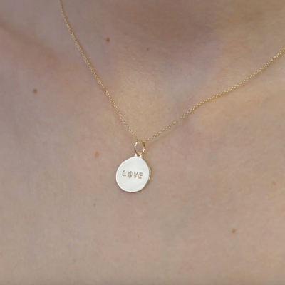 Helen Ficalora Love Disk Charm On Model