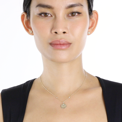 Helen Ficalora "Mom" Disk Charm With Diamond Video on Model
