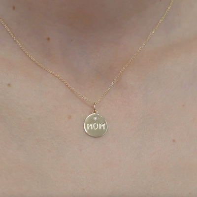 Helen Ficalora "Mom" Disk Charm With Diamond Video on Model