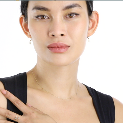 Helen Ficalora Letter Name Chain With Diamond Charm Video on Model