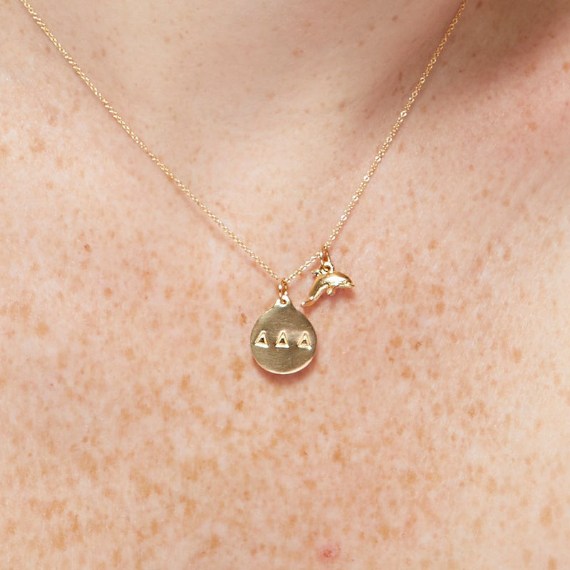 Helen Ficalora 14k Yellow Gold Delta Delta Delta Charm Disk