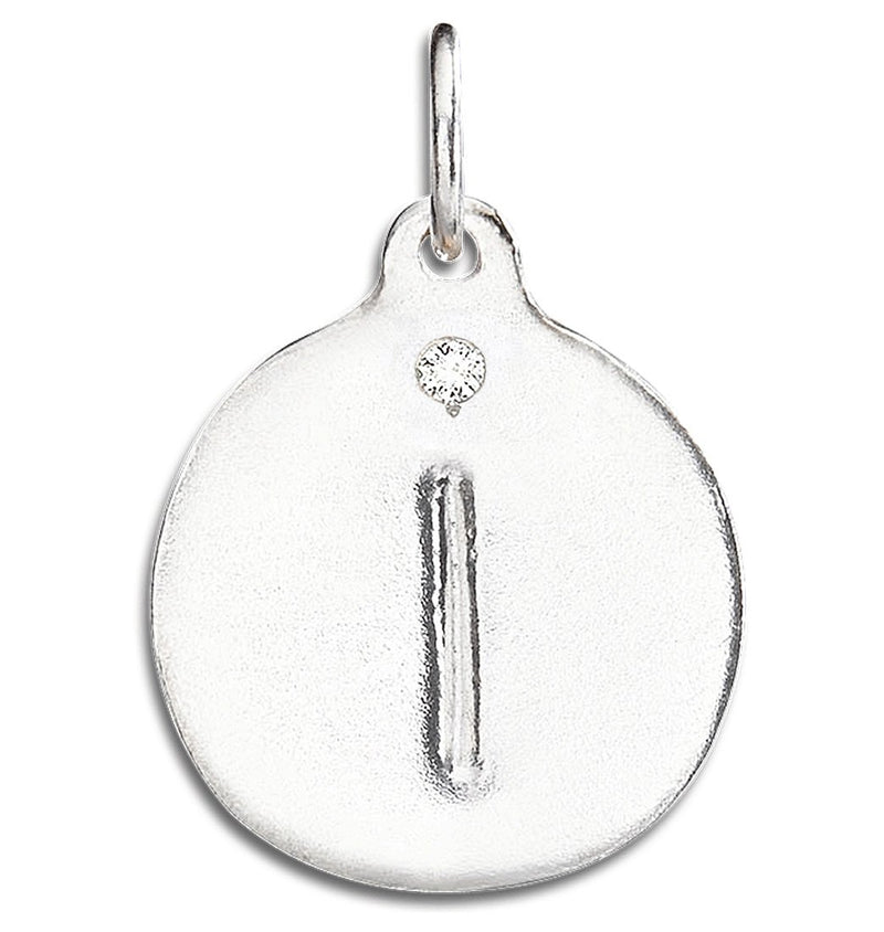 "I" Alphabet Charm With Diamond