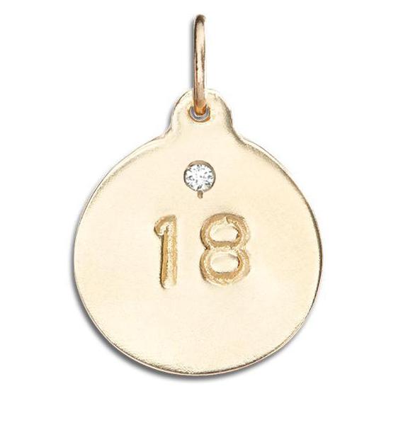 "18" Disk Charm With Diamond Jewelry Helen Ficalora