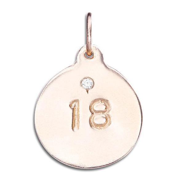"18" Disk Charm With Diamond Jewelry Helen Ficalora