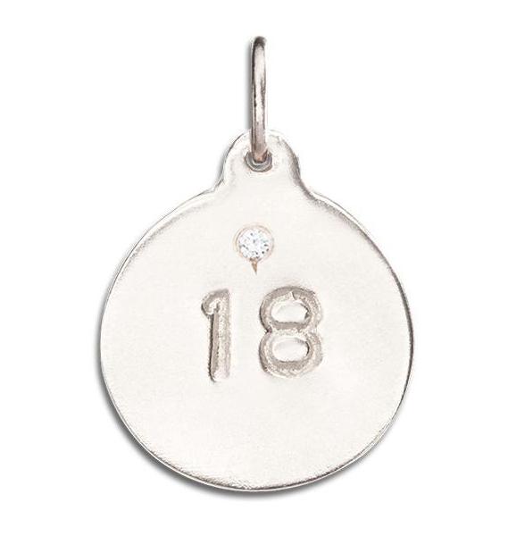 "18" Disk Charm With Diamond Jewelry Helen Ficalora