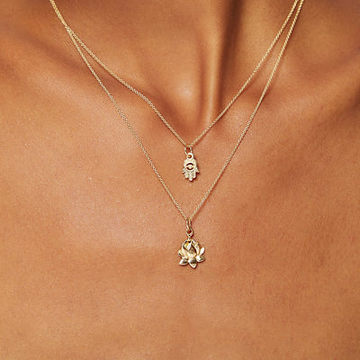 Helen Ficalora Mini Hamsa Hand Charm in 14K Yellow Gold