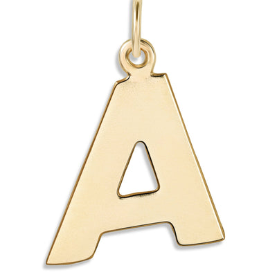 "A" Cutout Letter Charm 14k Yellow Gold Jewelry For Necklaces And Bracelets From Helen Ficalora Every Letter And Initial Available