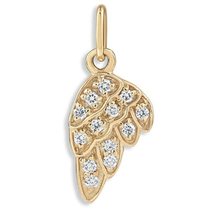 Helen Ficalora 14K Yellow Gold Angel Wing Pendant With Diamonds