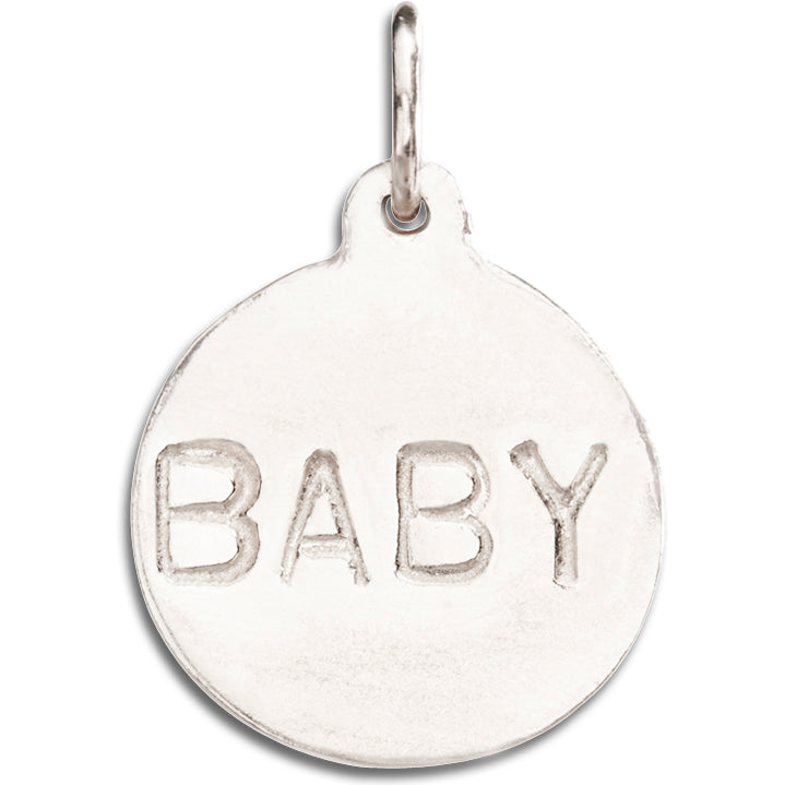 "Baby" Disk Charm Jewelry Helen Ficalora 14k White Gold