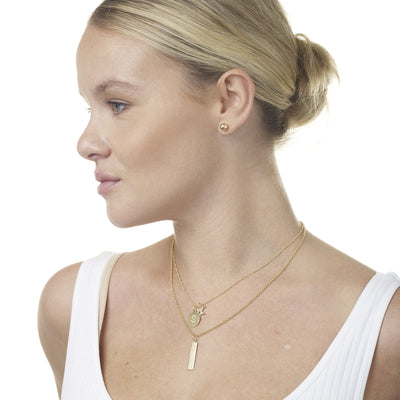14K Solid Gold Ball Stud Earrings - Helen Ficalora