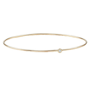 Bangle Bracelet 1 Diamond Yellow Gold