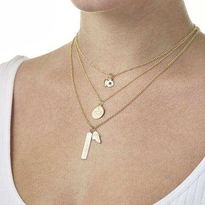 Gold Disc Mom Charm - With Diamond - Helen Ficalora