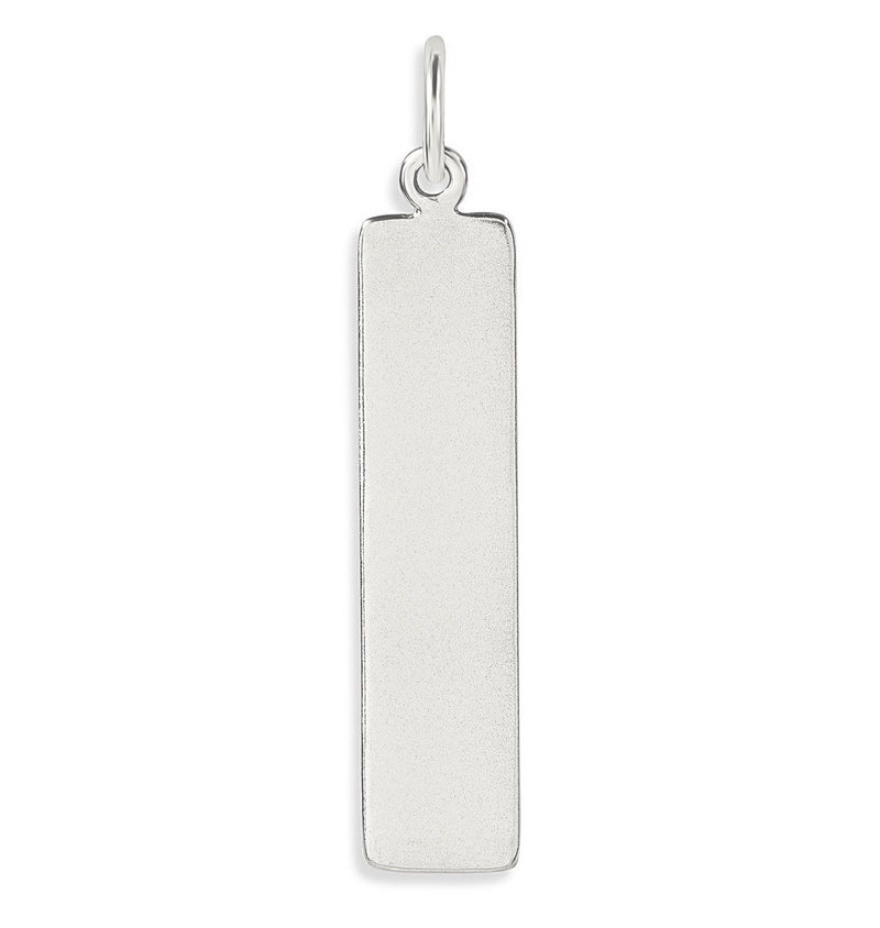14K Gold Name Bar Charm - Vertical - Helen Ficalora