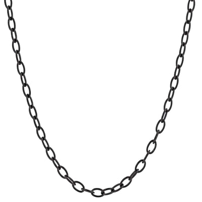 Black Oval Chain Sterling Silver Jewelry For Necklaces From Helen Ficalora