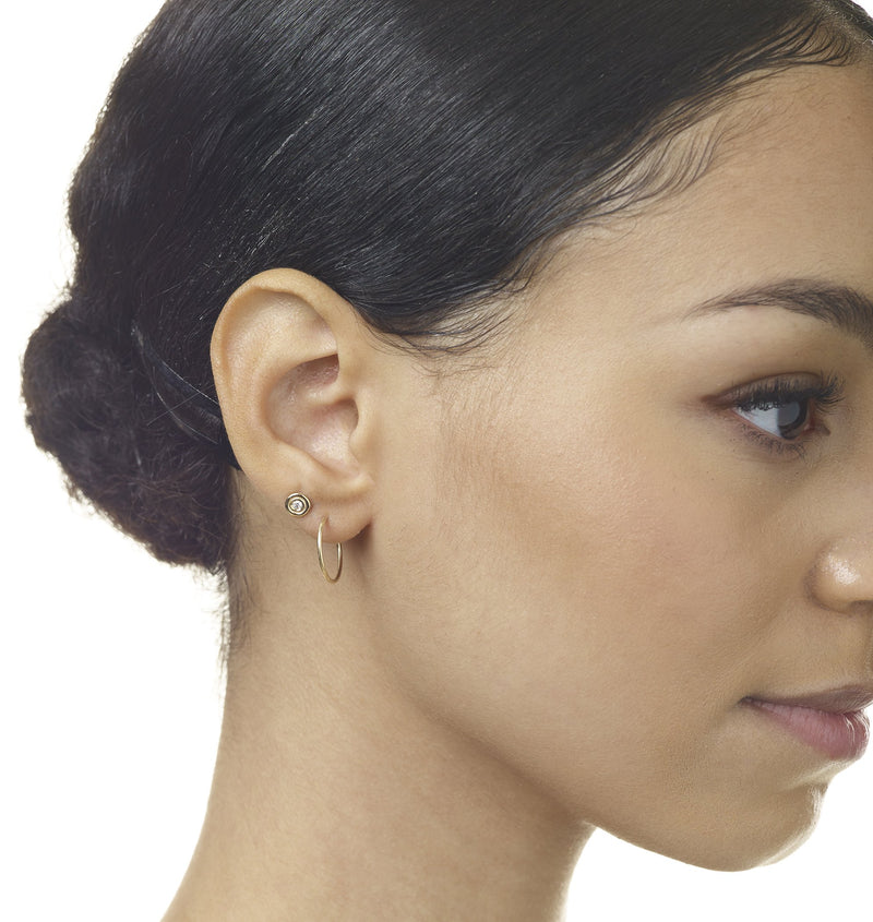 Dainty Hoop Earrings - Helen Ficalora Jewelry - 14k Yellow Gold
