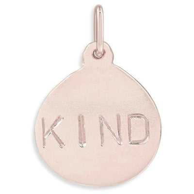 "KIND" Disk Charm  in 14k Pink Gold Jewelry Helen Ficalora