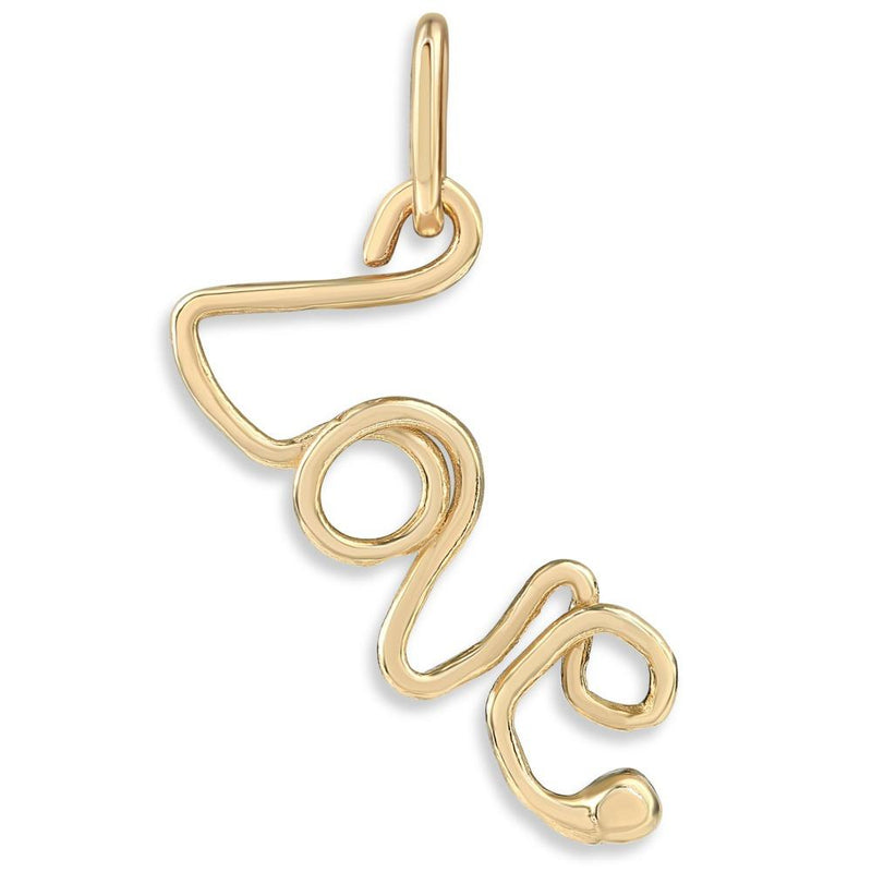 Wire Love Pendant in 14K Gold - Helen Ficalora