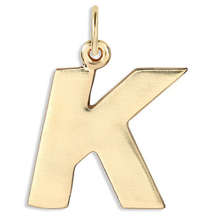"K" Cutout Letter Charm 14k Yellow Gold Jewelry For Necklaces And Bracelets From Helen Ficalora Every Letter And Initial Available