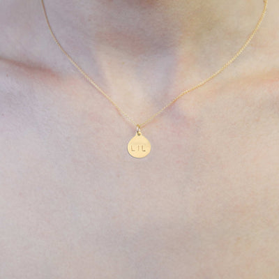 "LIL" Disk Charm For Necklaces And Bracelets 14k Yellow Gold Helen Ficalora