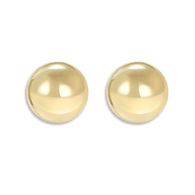 14K Gold Large Gold Ball Stud Earrings - Helen Ficalora