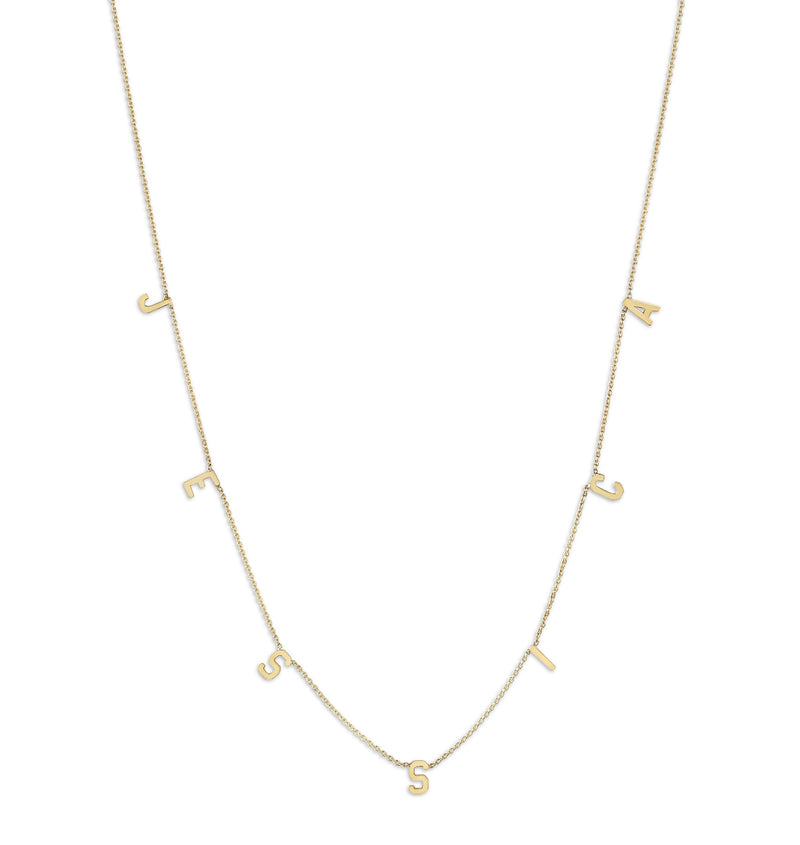 14K Gold Name Chain Necklace - Helen Ficalora
