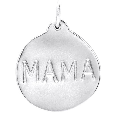 "Mama" Disk Charm Jewelry Helen Ficalora Sterling Silver For Necklaces And Bracelets