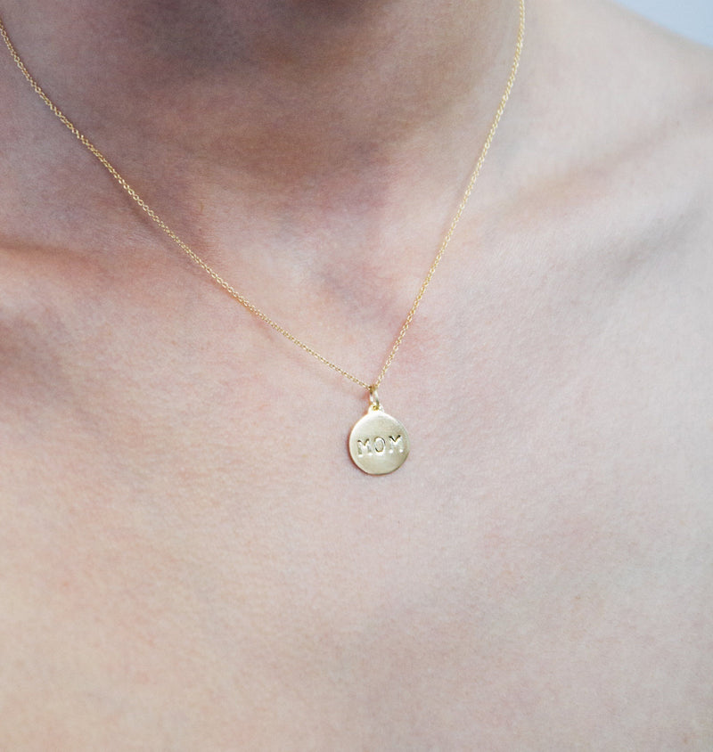 "Mom" Disk Charm Jewelry Helen Ficalora