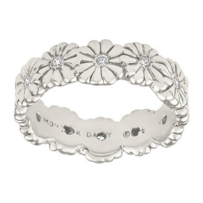 Helen Ficalora Daisy Flower Band Ring With Diamonds 14k White Gold