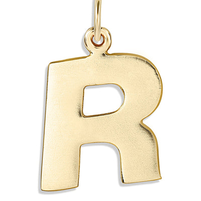 "R" Cutout Letter Charm 14k Yellow Gold Jewelry For Necklaces And Bracelets From Helen Ficalora Every Letter And Initial Available