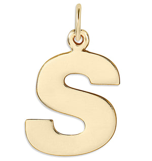 "S" Cutout Letter Charm 14k Yellow Gold Jewelry For Necklaces And Bracelets From Helen Ficalora Every Letter And Initial Available