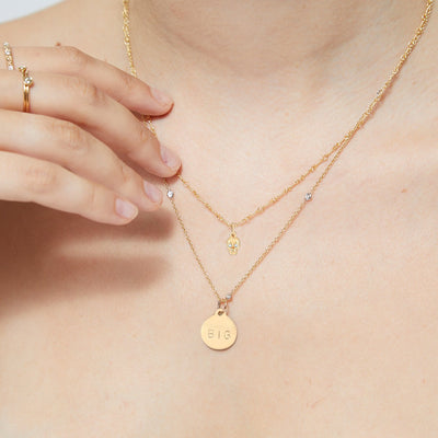 BIG Disk Charm For Necklaces And Bracelets 14k Yellow Gold Helen Ficalora