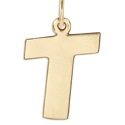 "T" Cutout Letter Charm 14k Yellow Gold Jewelry For Necklaces And Bracelets From Helen Ficalora Every Letter And Initial Available