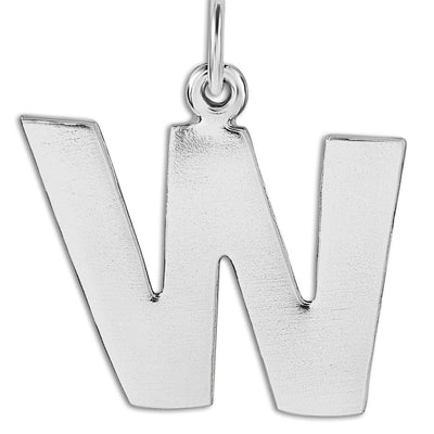 "W" Cutout Letter Charm Sterling Silver Jewelry For Necklaces And Bracelets From Helen Ficalora Every Letter And Initial Available