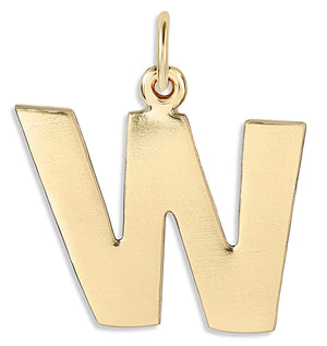"W" Cutout Letter Charm 14k Yellow Gold Jewelry For Necklaces And Bracelets From Helen Ficalora Every Letter And Initial Available