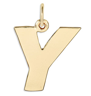 "Y" Cutout Letter Charm 14k Yellow Gold Jewelry For Necklaces And Bracelets From Helen Ficalora Every Letter And Initial Available