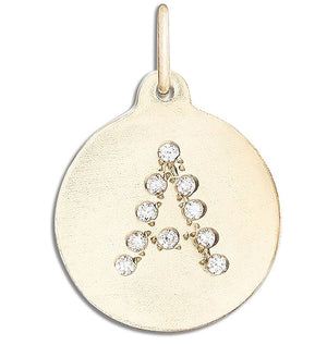"A" Alphabet Charm Pavé Diamond 14k Yellow Gold Jewelry For Initial Necklace And Letter Necklace From Helen Ficalora Every Letter And Initial Available