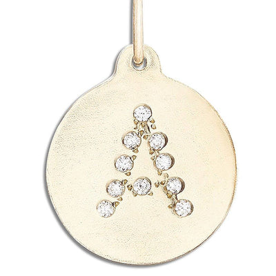 "A" Alphabet Charm Pavé Diamond 14k Yellow Gold Jewelry For Initial Necklace And Letter Necklace From Helen Ficalora Every Letter And Initial Available