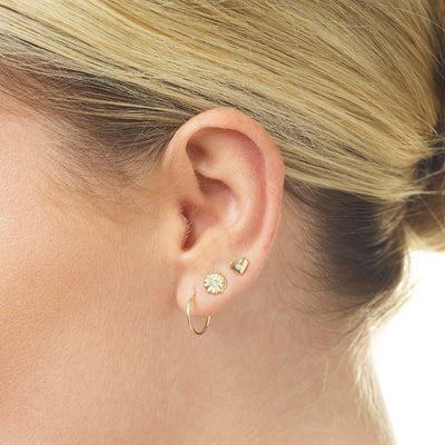 Baby Heart Stud Earrings With Diamond Jewelry Helen Ficalora 14k Yellow Gold