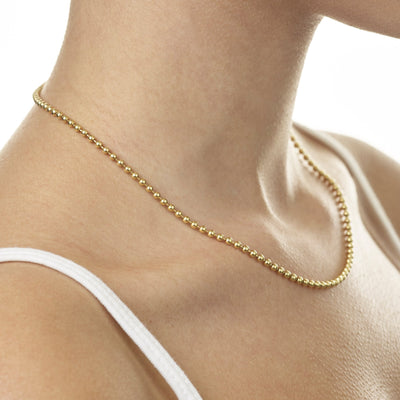 Ball Chain Yellow Gold Jewelry For Necklaces From Helen Ficalora
