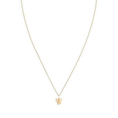 Helen Ficalora Small 14k Gold Butterfly Pendant