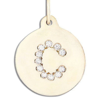 "C" Alphabet Charm 14k Yellow Gold Pavé Diamond Jewelry For Necklaces And Bracelets From Helen Ficalora Every Letter And Initial Available