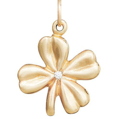 Clover Flower Charm With Diamond Jewelry Helen Ficalora 14k Yellow Gold