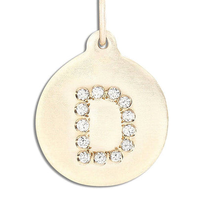 "D" Alphabet Charm 14k Yellow Gold Pavé Diamond Jewelry For Necklaces And Bracelets From Helen Ficalora Every Letter And Initial Available